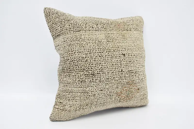 Pillow Cover, Colorful Pillow Case, Chair Pillow Cover, Handmade Kilim Cushion, Antique Pillows, Kilim Pillow, 16x16 Beige Cushion Case - 3