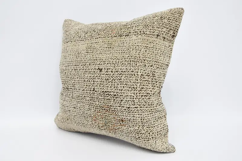 Pillow Cover, Colorful Pillow Case, Chair Pillow Cover, Handmade Kilim Cushion, Antique Pillows, Kilim Pillow, 16x16 Beige Cushion Case - 4