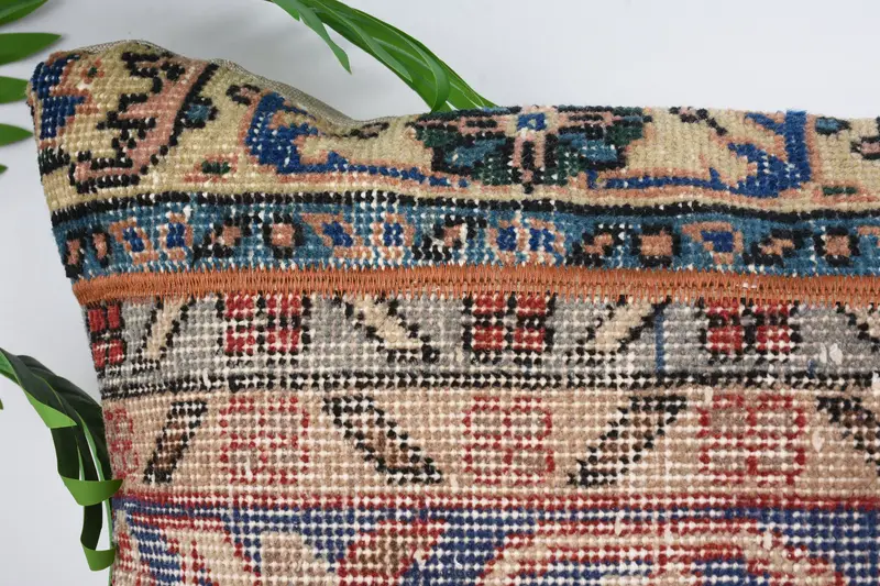 16x36 Blue Cushion Case, Kilim Pillow Cover, Turkish Kilim Pillow, Floor Pillow Case, Cushion Case, Vintage Pillow - 2