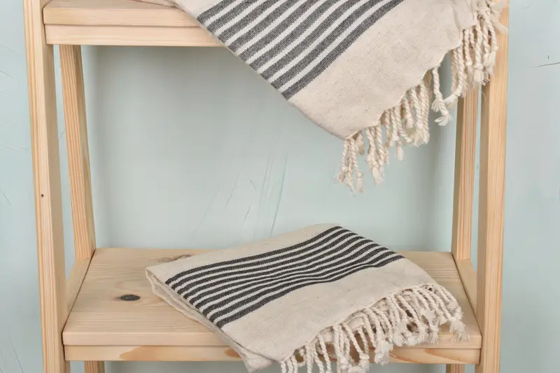 70x38 Linen Striped Towel, Bridal Shower Gift, Peshtemal Towel, Bridal Shower Favors, Wedding Anniversary Gift, Yoga Towel, Anniversary Gift For Her - 5