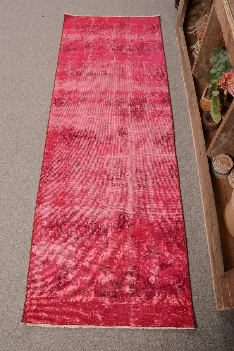 Pink & Black Check Rug, 2.2x6.5 ft Chic Flooring