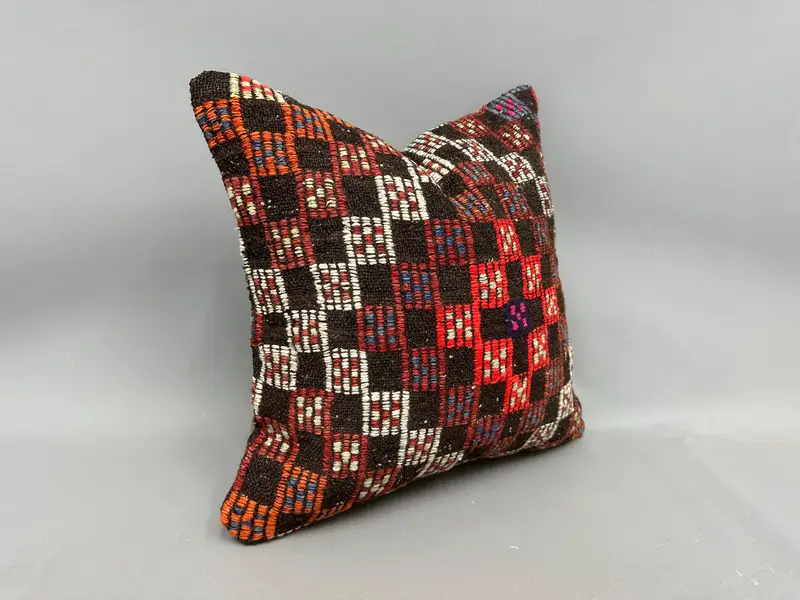 Boho Pillow Sham Cover, 20x20 White Cushion Cover, Neutral Cushion Case, Vintage Kilim Throw Pillow, Pillow Case, Kilim Pillow Cover - 2