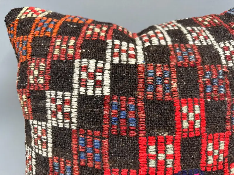 Boho Pillow Sham Cover, 20x20 White Cushion Cover, Neutral Cushion Case, Vintage Kilim Throw Pillow, Pillow Case, Kilim Pillow Cover - 5