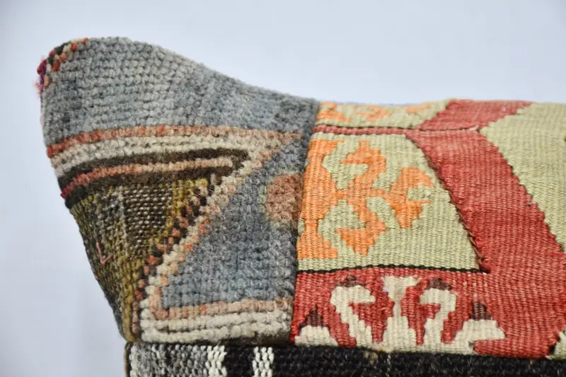 Anatolian Cushion Case, Cozy Throw Pillow Cover, Boho Pillow, Kilim Cushion Sham, Turkish Kilim Pillow, Pillow Case, 20x20 Orange Pillow Cover - 2