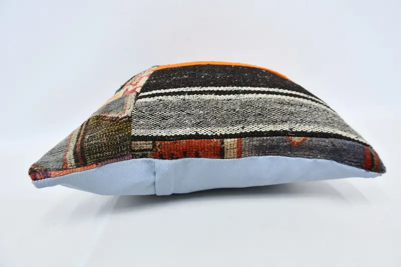Anatolian Cushion Case, Cozy Throw Pillow Cover, Boho Pillow, Kilim Cushion Sham, Turkish Kilim Pillow, Pillow Case, 20x20 Orange Pillow Cover - 6