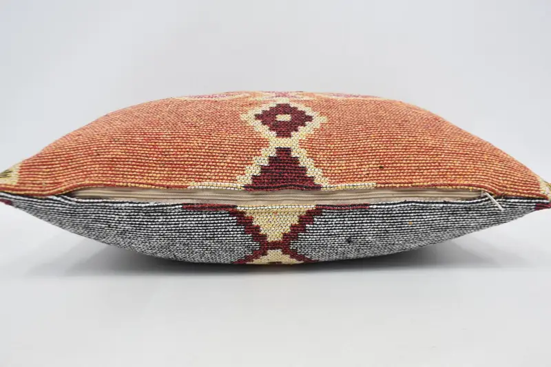 Kilim Cushion Sham, Vintage Kilim Throw Pillow, Interior Designer Pillow, 16x24 White Cushion, Pillow Sham, Cotton Pillow Case - 6