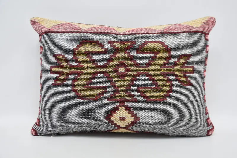 Kilim Cushion Sham, Vintage Kilim Throw Pillow, Interior Designer Pillow, 16x24 White Cushion, Pillow Sham, Cotton Pillow Case - 1