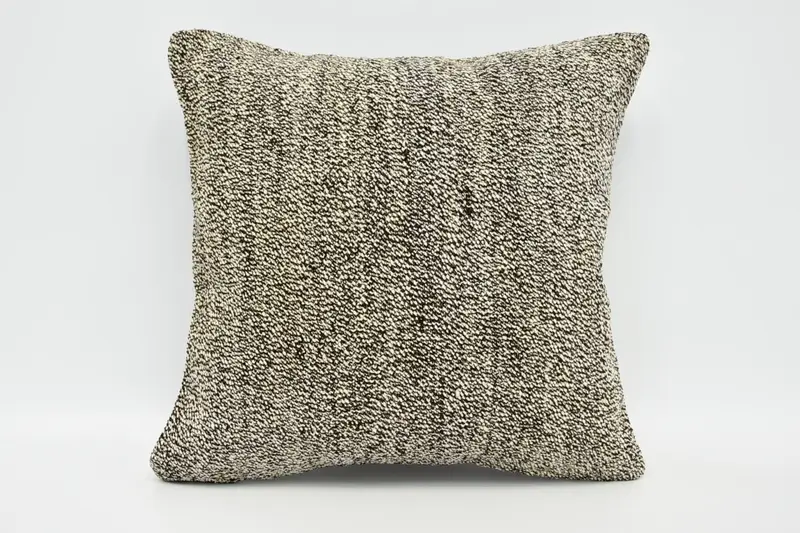 Square Throw Plaid Pillow Case, Brown Handwoven Gift 16x16 inch Pillowcase - 1