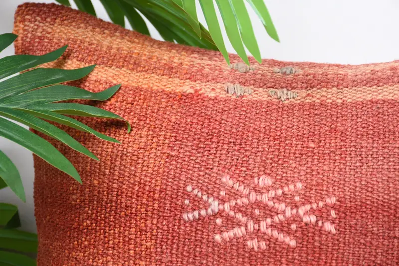 Vintage Throw Cushion Cover, Chair Pillow Sham, Home Decor Pillow, Turkish Pillow, 14x14 Red Pillow, Customized Cushion, Pillow for Sofa, Pillow - 2