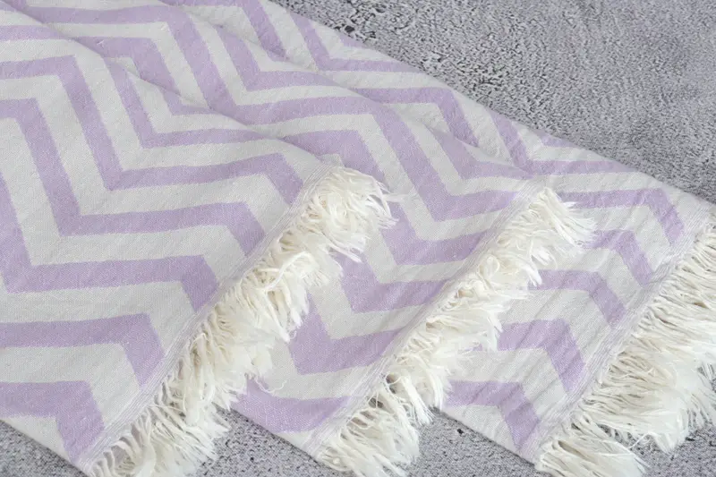 Summer Gift, Welcome Wedding Gift, Housewarming Gift, Personalized Gifts, Monogrammed Hand Towel, Wedding Favors, 40x24 Cotton Zigzag Design Towel - 6