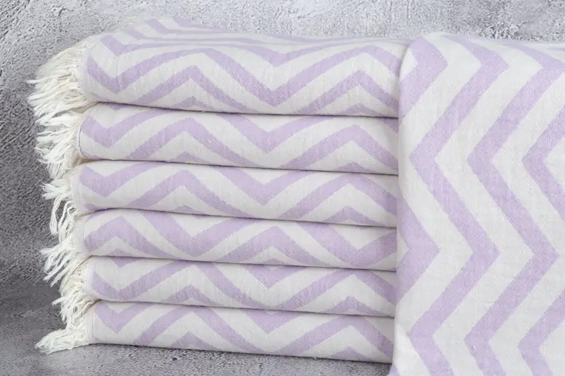 Summer Gift, Welcome Wedding Gift, Housewarming Gift, Personalized Gifts, Monogrammed Hand Towel, Wedding Favors, 40x24 Cotton Zigzag Design Towel - 2