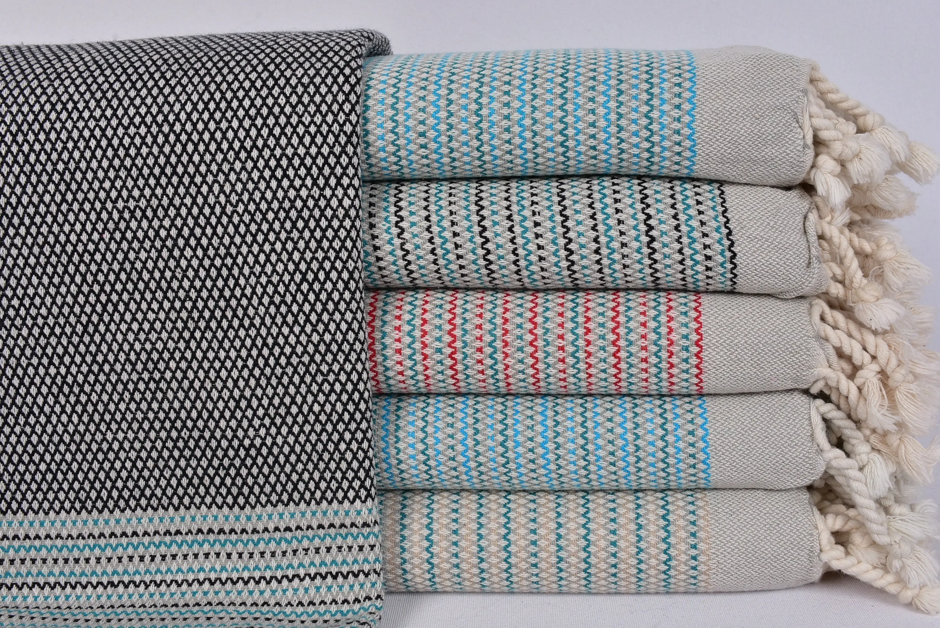 Beach Towel Personalized Turkish Cotton Beige Stripes, 40x63 Inches - 1