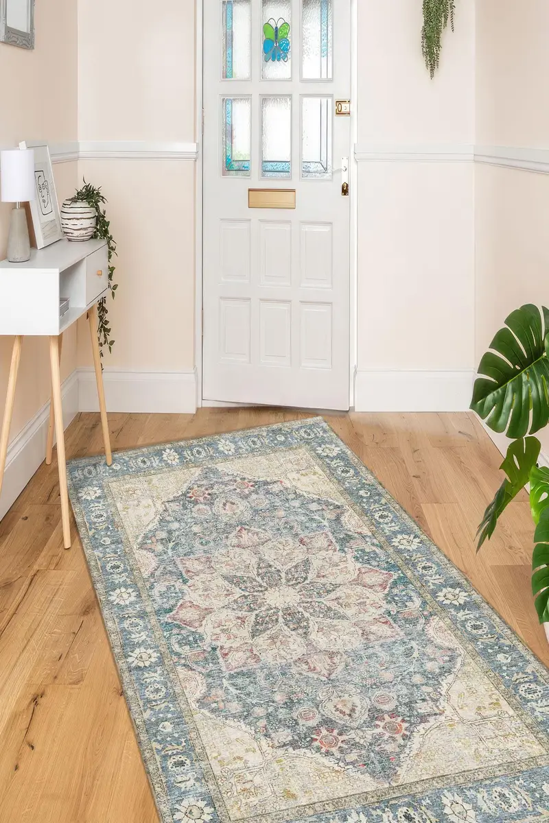 Eleganter Teppich mit Sonnenaufgang-Aufdruck: Modernes Design, weicher Stoff, einzigartiges Muster