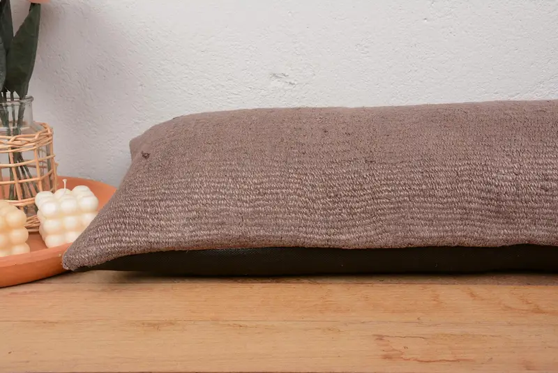 Kilim Pillow Cover, 12x36 Brown Pillow Case, Boho Throw Cushion Cover, Gift Pillow, Boho Pillow Sham Cover, Cushion Cover, Natural Cushion Cover - 5
