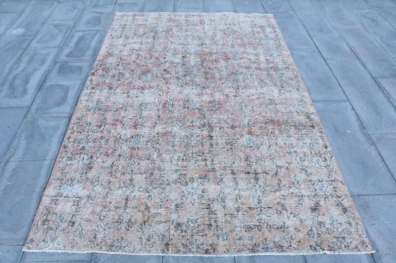 5x7フィートのラグ、鮮やかなオレンジとブルーのストライプデザイン