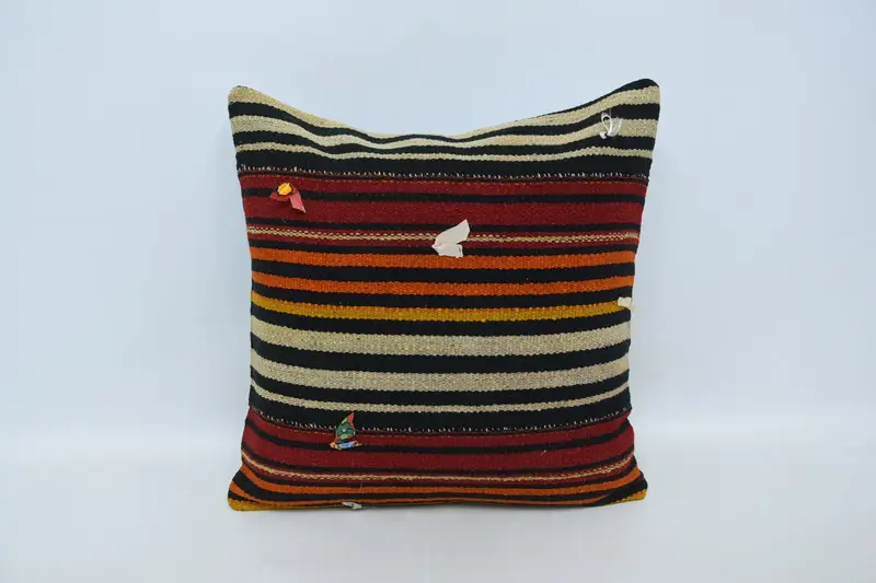 Gift Pillow, 24x24 Red Pillow Sham, Boho Throw Cushion, Pillow Case, Ikat Cushion Case, Kilim Pillow Cover, Boho Pillow Sham Cover - 1