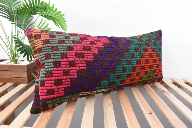 Antique Pillows, Art Deco Cushion, Cushion, Vintage Pillow, Outdoor Patio Pillow, 16x36 Pink Pillow Cover, Pillow for Couch, Aztec Cushion - 4