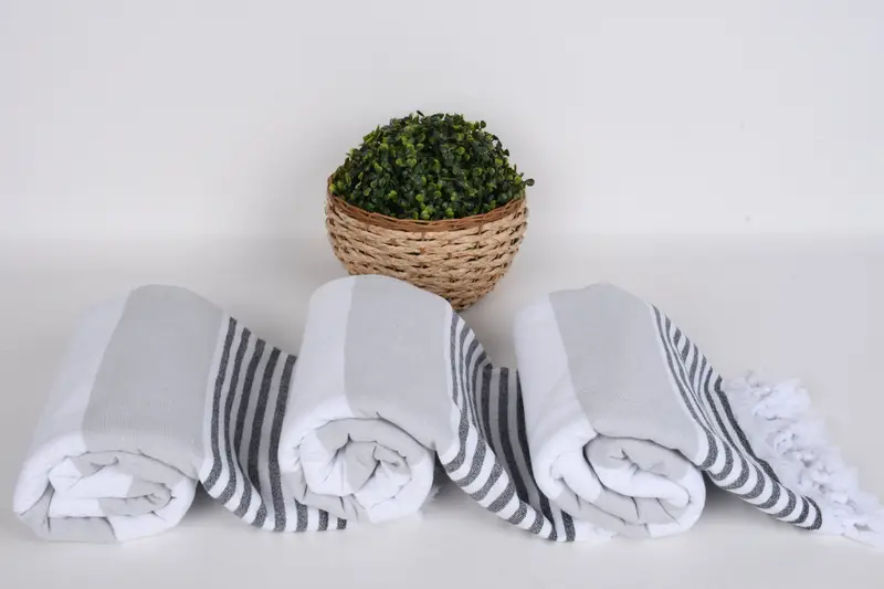 Turkish towel, Turkish Beach Towel Monogram, Merry Christmas Gifts, 68x36 Cotton Striped Terry Towel, Turkish beach towel, Peshtemal Towel - 8
