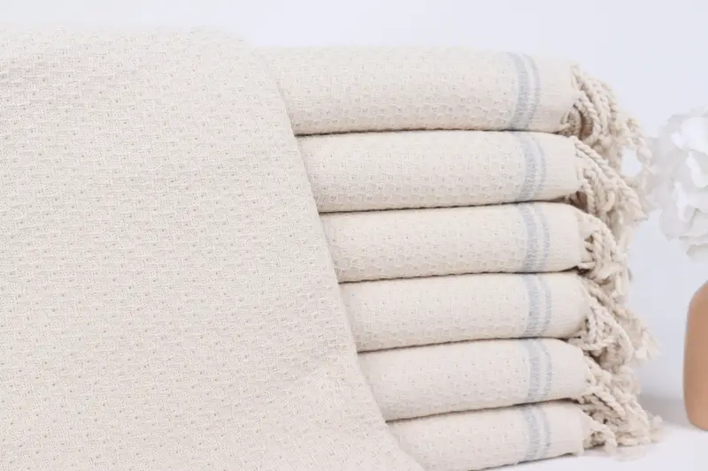 Personalized Towel Monogram Beach Towel Light Gray Stripes, 36x67 Inches