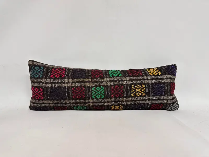 Muted Cushion Cover, Pillow for Sofa, Pillow for Couch, 12x36 Brown Pillow Sham, Pillow, Throw Kilim Pillow, Sofa Cushion, Wholesale Pillow Sham - 1