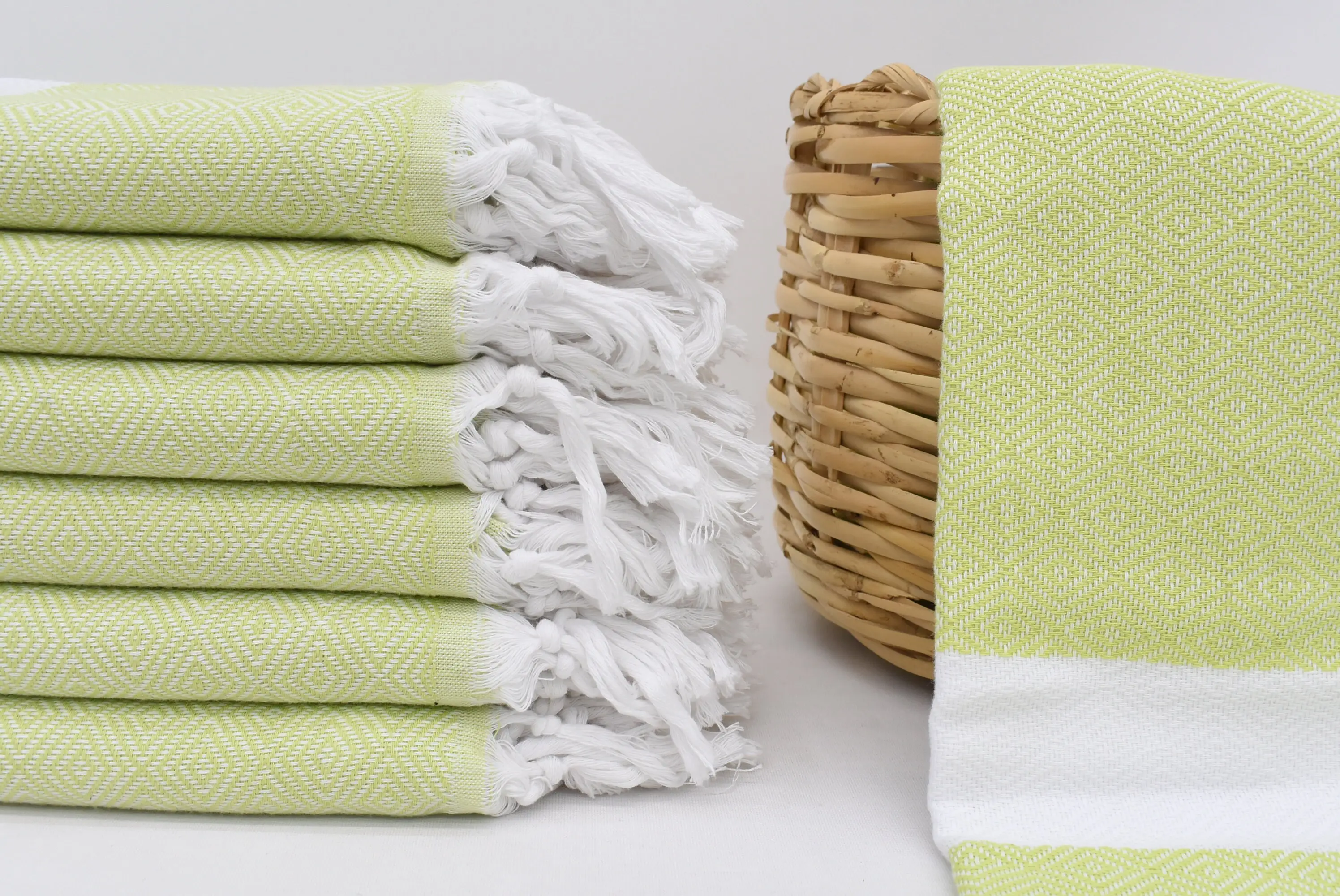 Turkish Bath Towel, Monogram Beach Towel, 70x40 Pistachio Green Diamond Towel - 1