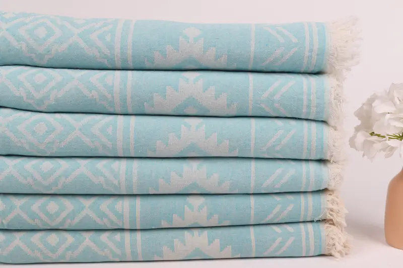 74x40 Cotton Geometric Towel, Bachelorette Party Gifts, Lightweight Turkish towel for beach, Bridesmaid Gift Towel, Turkish bath towel, Bride Gift - 4