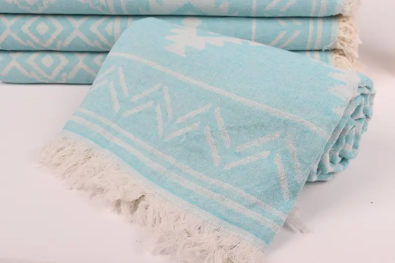 74x40 Cotton Geometric Towel, Bachelorette Party Gifts, Lightweight Turkish towel for beach, Bridesmaid Gift Towel, Turkish bath towel, Bride Gift - 5