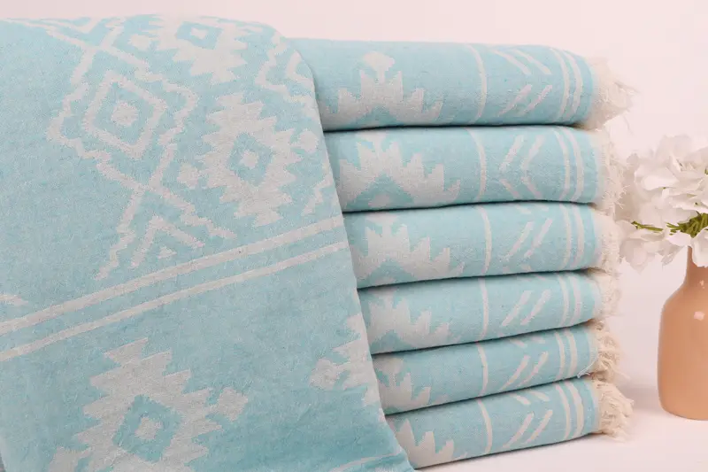 74x40 Cotton Geometric Towel, Bachelorette Party Gifts, Lightweight Turkish towel for beach, Bridesmaid Gift Towel, Turkish bath towel, Bride Gift - 2