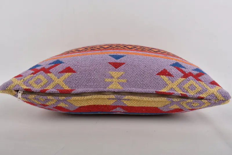 Kilim Pillow Cover, 12x24 Blue Pillow Cover, Pillow for Sofa, Crochet Pattern Cushion Case, Pillow, Ethnical Kilim Rug Pillow - 6