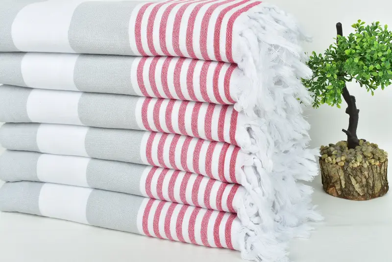 Personalized Turkish Towel, Best Beach Towel, Valentines Gift, Handwoven Turkish bath towel, 68x36 Cotton Striped Terry Towel, Sand-resistant towel - 3