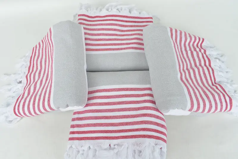 Personalized Turkish Towel, Best Beach Towel, Valentines Gift, Handwoven Turkish bath towel, 68x36 Cotton Striped Terry Towel, Sand-resistant towel - 6