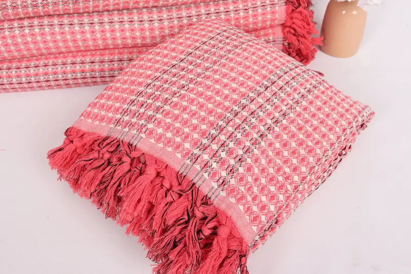 96x70 Cotton Striped Towel, Woven Blanket, Personalized Gift, Turkish Bedcover, Monogram Blanket, Decorative Bedspread, Bachelorette Party Favors - 10