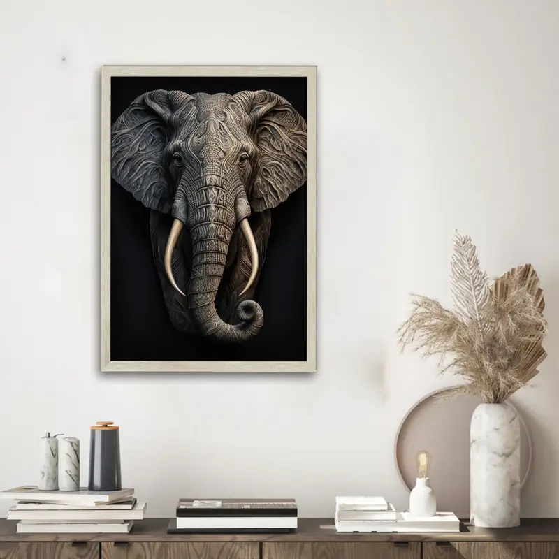 Modern Black Printed Glass for Loft & Man Cave Decor