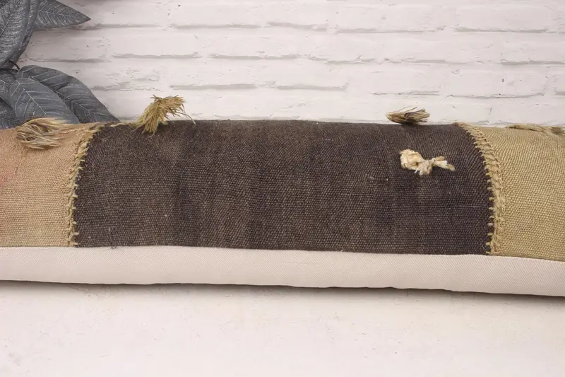 Seat Pillow, 12x36 Brown Pillow Cover, Interior Designer Pillow, Kilim Pillow Cover, Custom Pillow, Cushion Cover, Pillow for Couch - 5