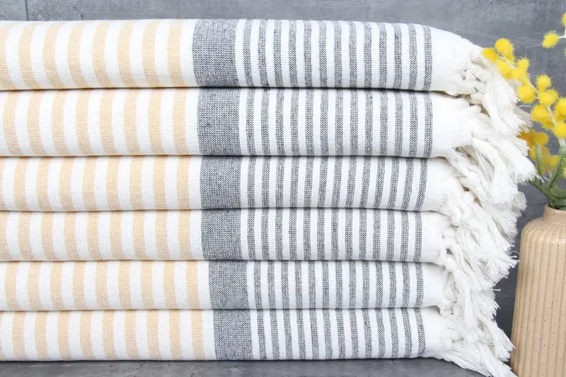 Custom Beach Towel, Sand-free towel, 68x40 Cotton Striped Terry Towel, Large Turkish Towel, Bachelorette Party Gifts, Gift For Best Friend - 1