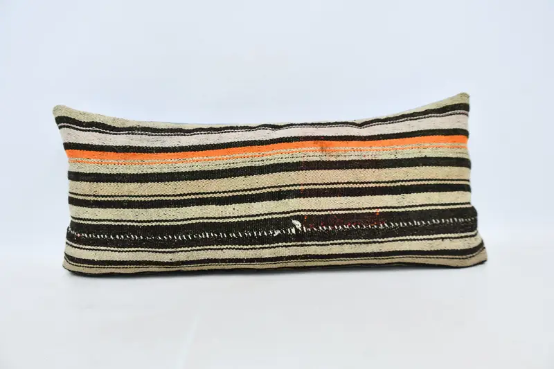 Kilim Cushion Sham, Kilim Pillow Cover, Anatolian Pillow Case, Sofa Pillow, Pillow Case, 16x36 Beige Cushion Cover, Boho Pillow - 1