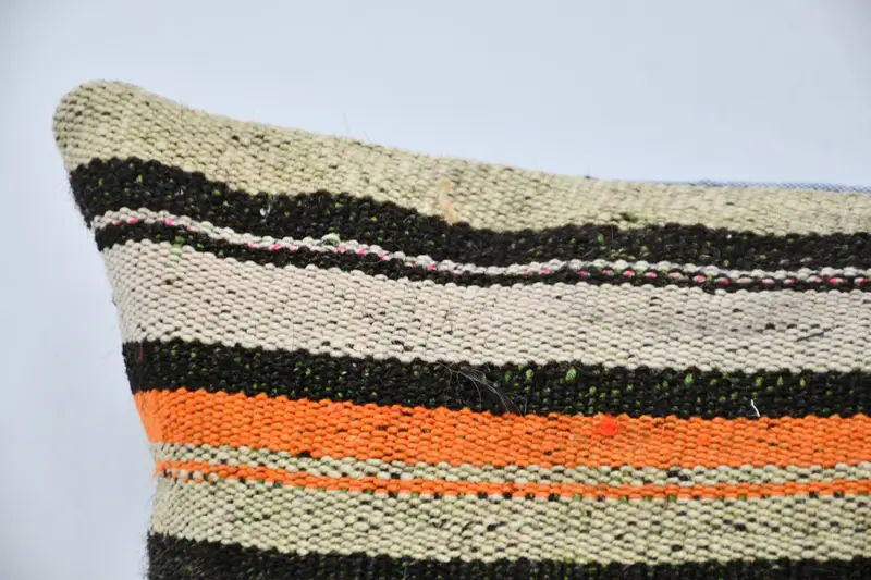 Kilim Cushion Sham, Kilim Pillow Cover, Anatolian Pillow Case, Sofa Pillow, Pillow Case, 16x36 Beige Cushion Cover, Boho Pillow - 2