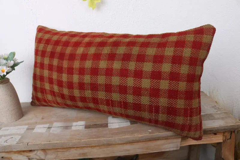 Pillow for Couch, Gift Pillow, 12x24 Red Cushion Case, Pillow, Toss Cushion Case, Living Room Throw Cushion Case, Kilim Pillow Cover - 4