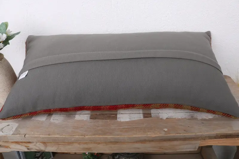 Pillow for Couch, Gift Pillow, 12x24 Red Cushion Case, Pillow, Toss Cushion Case, Living Room Throw Cushion Case, Kilim Pillow Cover - 7