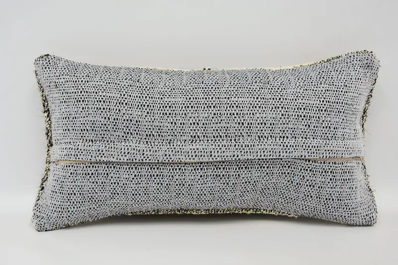 Handmade Kilim Cushion, Pillow Case, Ethnical Kilim Rug Pillow, Bolster Cushion, Authentic Cushion Cover, 8x16 Brown Cushion Cover, Pillow for Couch - 6