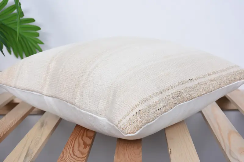 Antique Pillows, Living Room Throw Pillow Sham, Pillow Sham, Throw Kilim Pillow, 16x16 Beige Cushion Cover, Kilim Cushion Sham - 6