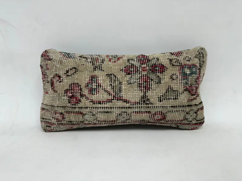 8x16 Beige Cushion Case, Pillow Sham, Kilim Pillow, Interior Designer Pillow, Knitted Pillow Cover, Throw Kilim Pillow, Luxury Cushion - 1