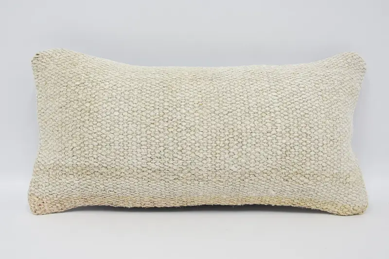 Beige Turkish Antique Cushion, 8x16 inch Halloween Gift Sunroom Pillow - 1
