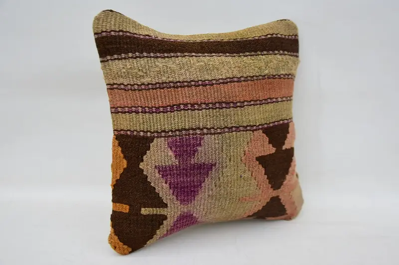 12x12 Beige Pillow Case, Vintage Kilim Throw Pillow, Pillow, Armchair Pillow, Toss Cushion, Vintage Pillow, Pillow for Couch - 3
