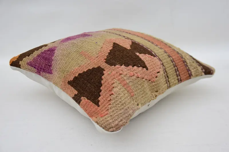 12x12 Beige Pillow Case, Vintage Kilim Throw Pillow, Pillow, Armchair Pillow, Toss Cushion, Vintage Pillow, Pillow for Couch - 6