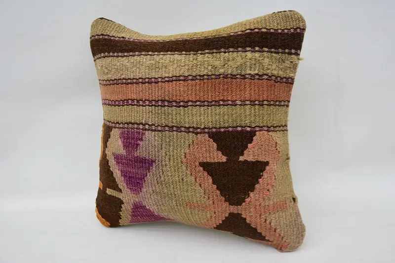 12x12 Beige Pillow Case, Vintage Kilim Throw Pillow, Pillow, Armchair Pillow, Toss Cushion, Vintage Pillow, Pillow for Couch - 2
