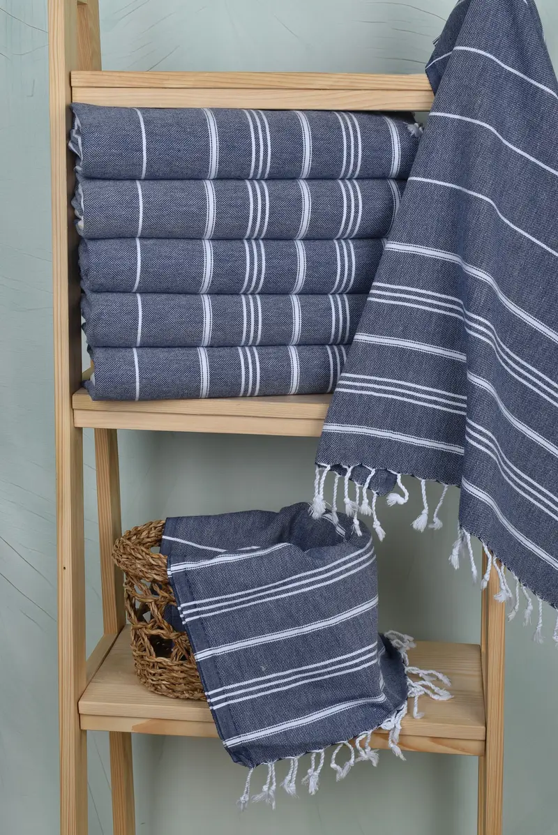 40x24 Cotton Striped Towel, Turkish Towel Hand Towel, Custom Hand Towel, Monogram Kitchen Towel, Valentine Day Gift For Her, Gift Boxes Tea Towels - 3