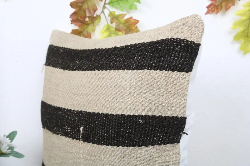 Pillow for Sofa, Kilim Pillow, Cushion Cover, Kilim Cushion Sham, Decorative Bolster Cushion, Knitted Cushion Case, 18x18 White Cushion Cover - 5