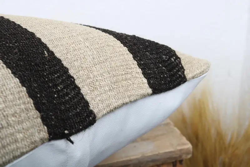 Pillow for Sofa, Kilim Pillow, Cushion Cover, Kilim Cushion Sham, Decorative Bolster Cushion, Knitted Cushion Case, 18x18 White Cushion Cover - 6