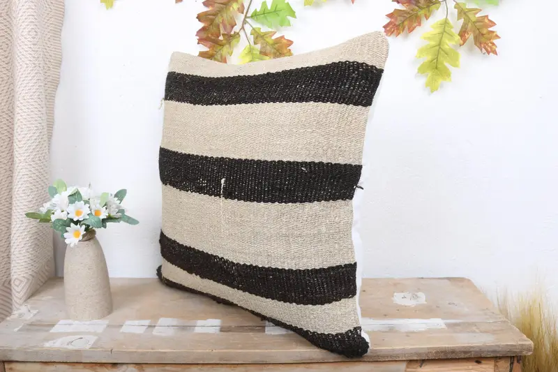 Pillow for Sofa, Kilim Pillow, Cushion Cover, Kilim Cushion Sham, Decorative Bolster Cushion, Knitted Cushion Case, 18x18 White Cushion Cover - 4